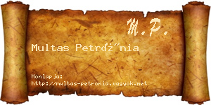 Multas Petrónia névjegykártya